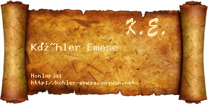 Köhler Emese névjegykártya